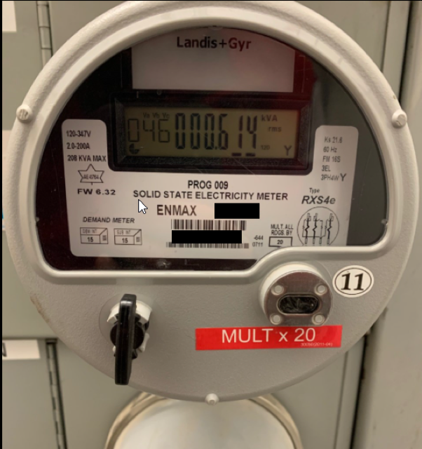 Demand meter displaying kVA