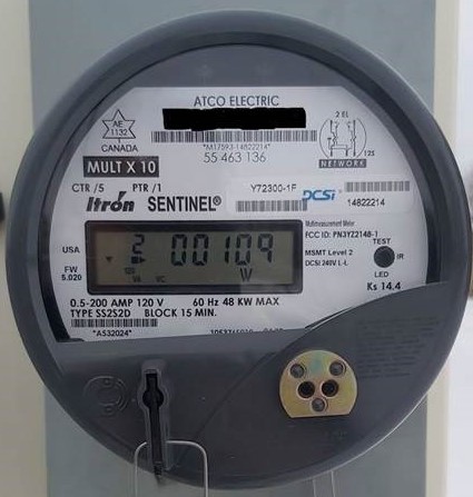 Demand meter example displaying W
