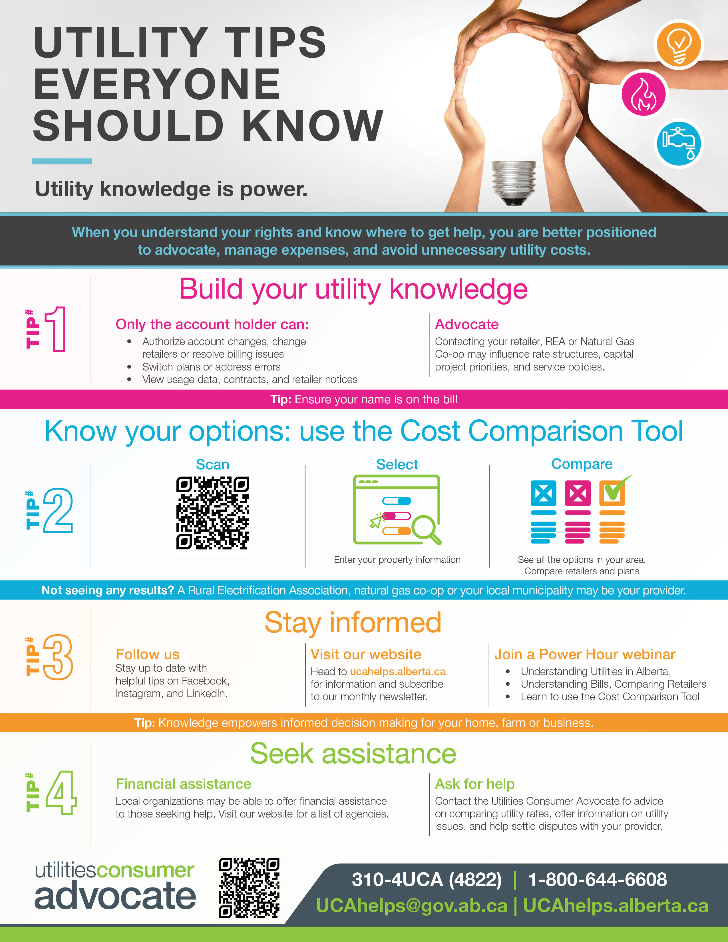 A tip sheet with four utility tips every consumer should know.