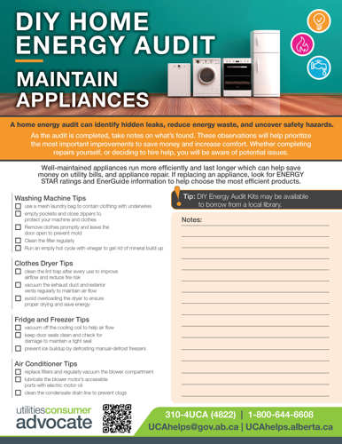 Maintain appliances DIY home energy audit